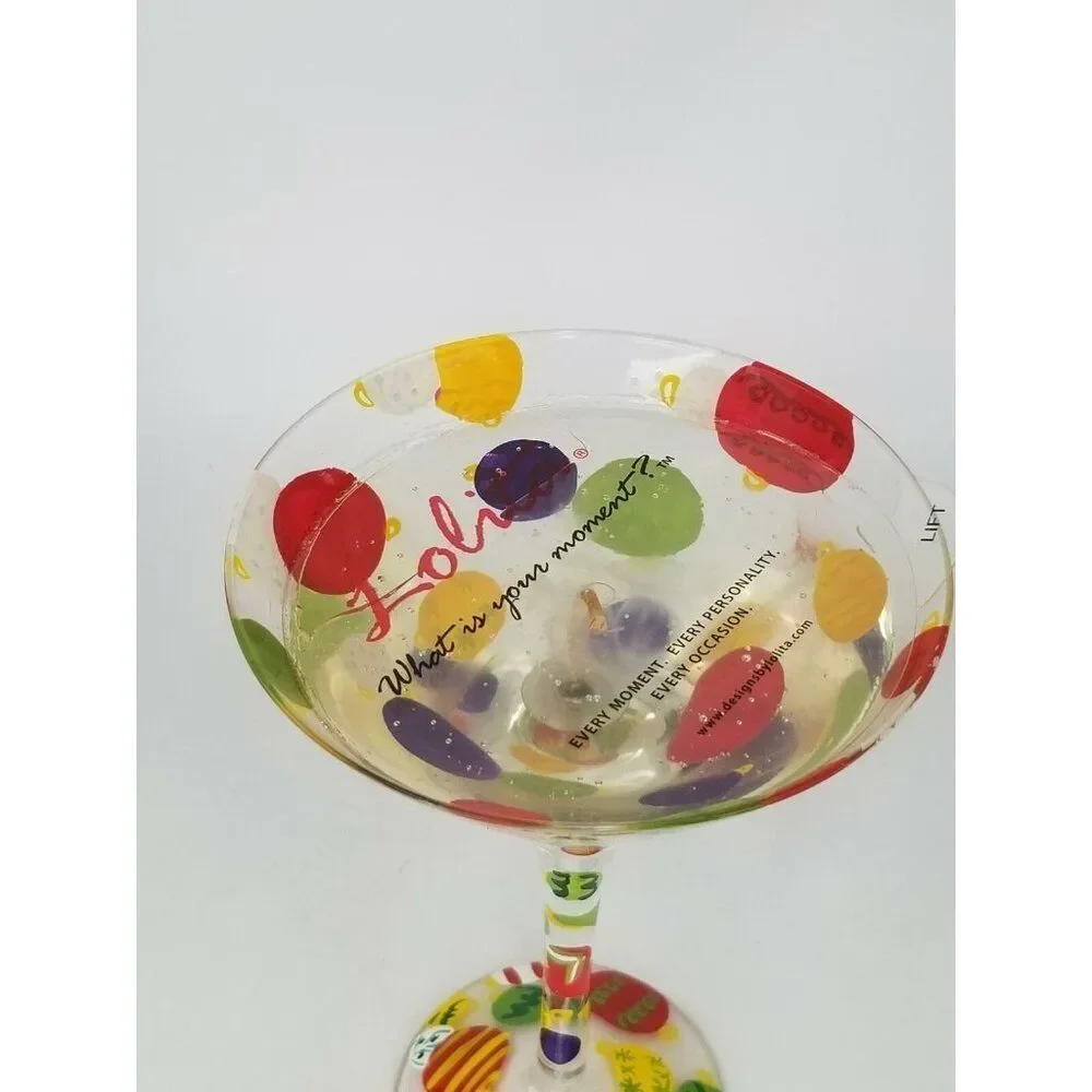 Lolita Handpainted Martini Glass 7 OZ Candle Ornament Flirtini Holiday New Lot 2